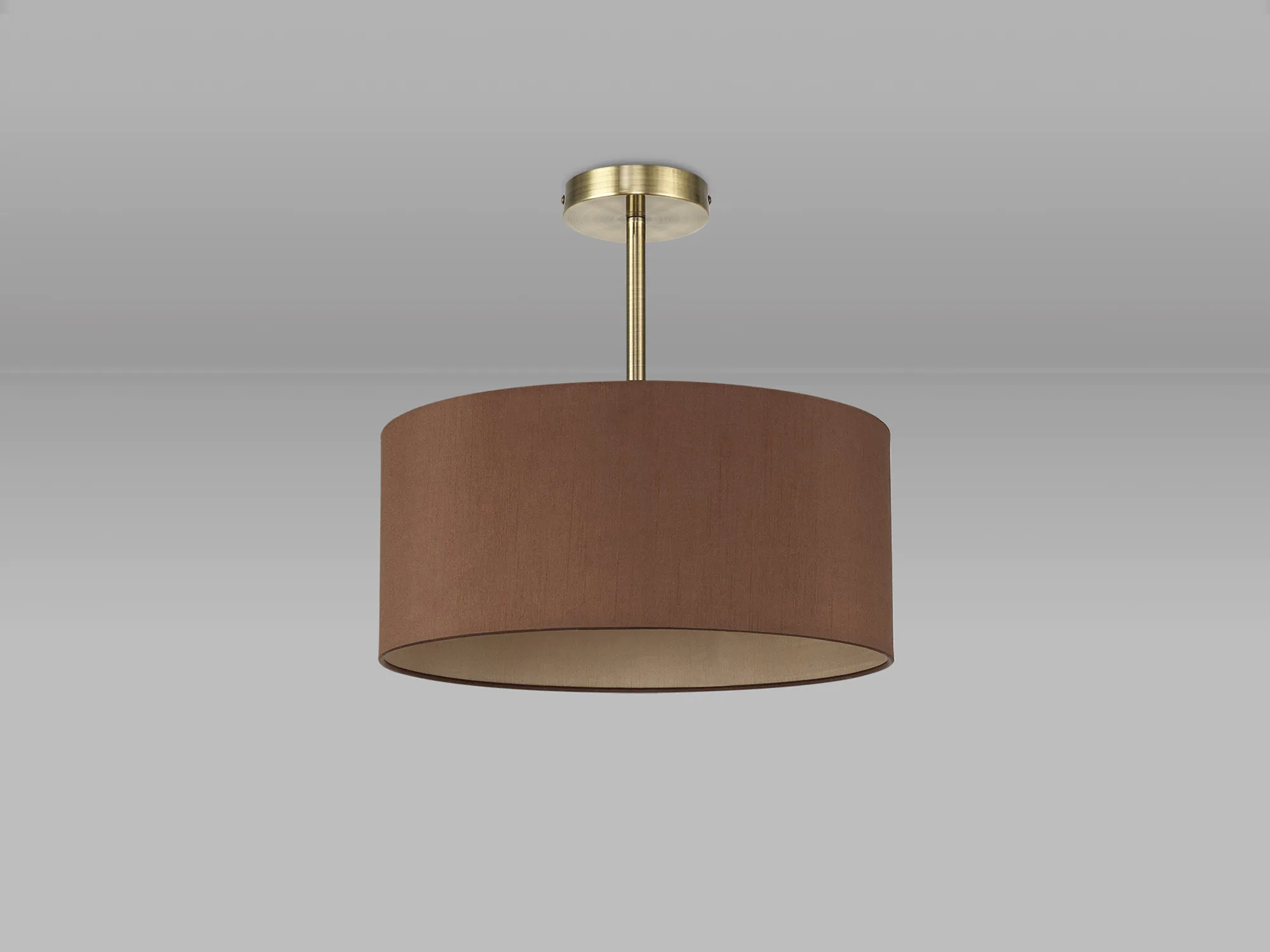 Baymont 40cm Semi Flush 1 Light Antique Brass, Raw Cocoa/Grecian Bronze DK0170  Deco Baymont